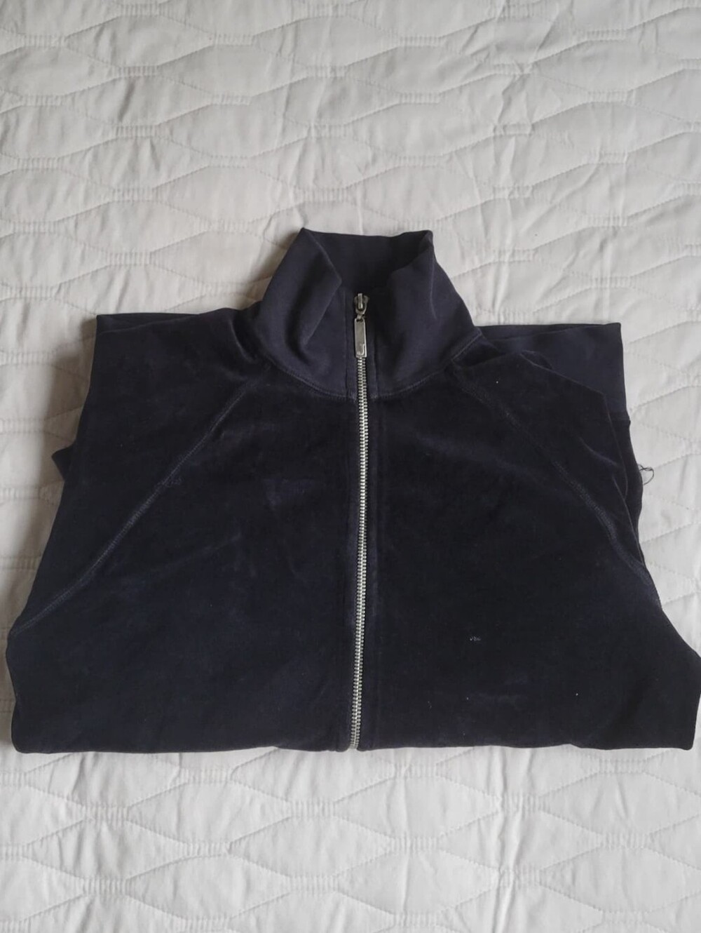 Mens Juicy Couture Black Velour Zip-Up Sweater Jacket